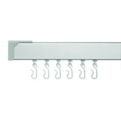 Croydex Professional Profile 400 Standard Shower Curtain Rail L-Shaped - Silver