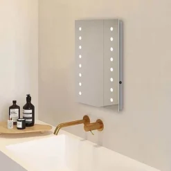 Brooklyn Dot 390 X 500mm Battery Operated Illuminated LED Mirror -Modern Bath Shop gs014x7bt d4