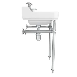 Keswick Traditional 560mm Basin & Chrome Wash Stand -Modern Bath Shop kt561thw d3