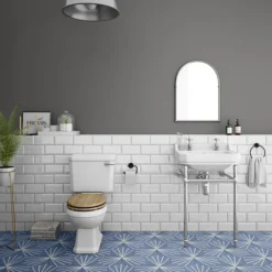 Keswick Traditional 560mm Basin & Chrome Wash Stand