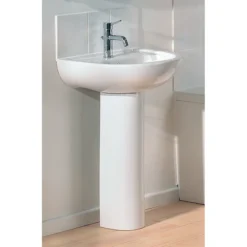 VitrA - Layton Basin And Pedestal - 1 Tap Hole -Modern Bath Shop layton full ped d1