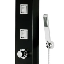 Maverick Tower Shower Panel (Thermostatic) - Black -Modern Bath Shop maverickthermostaticshowerpanelblackbsp001d2