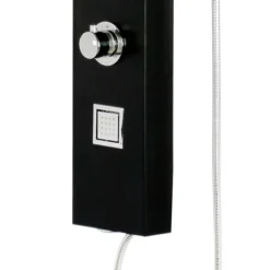 Maverick Tower Shower Panel (Thermostatic) - Black -Modern Bath Shop maverickthermostaticshowerpanelblackbsp001d3
