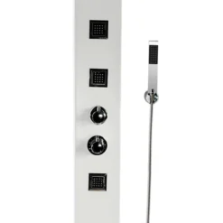 Maverick Tower Shower Panel (Thermostatic) - White -Modern Bath Shop maverickthermostaticshowerpanelwhitewsp001d2