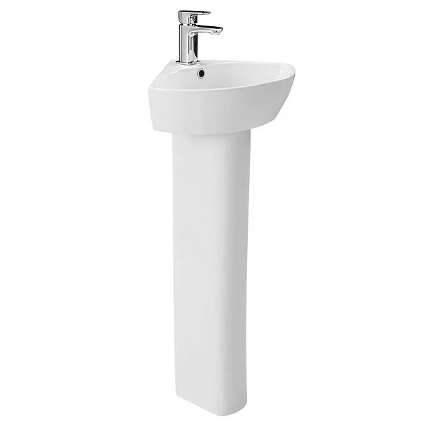 Britton MyHome 1TH Corner Basin With Full Pedestal 1 Britton MyHome 1TH Corner Basin With Full Pedestal
