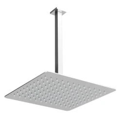 Milan Twin Concealed Shower Valve Inc. Ultra Thin 300 X 300mm Head + Vertical Arm -Modern Bath Shop milantwinconcealedshowervalveincultrathinheadwithverticalarmd2