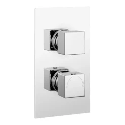 Milan Twin Concealed Shower Valve Inc. Ultra Thin 300 X 300mm Head + Vertical Arm -Modern Bath Shop milpk001 n d1