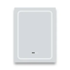 Toreno 500x700mm LED Illuminated Mirror Inc. Anti-Fog, Digital Clock & Touch Sensor -Modern Bath Shop mir020 d1n