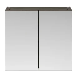 Brooklyn 800mm Grey Avola Bathroom Mirror Cabinet - 2 Door -Modern Bath Shop off519 d2