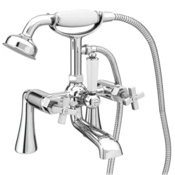 Olympia Art Deco Crosshead Freestanding Bath Shower Mixer Tap -Modern Bath Shop oly2fs d1