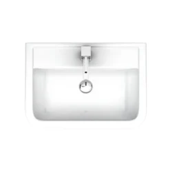 Pro 600 Basin + Semi Pedestal (560mm Wide - 1 Tap Hole) -Modern Bath Shop p600bsp d1
