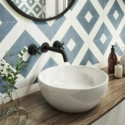 Pablo Matt Black Crosshead 3TH Basin Mixer Tap -Modern Bath Shop pab14blk d3