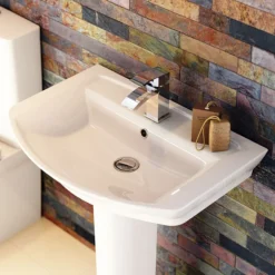Nuie Clara Basin & Full Pedestal - 1 Tap Hole -Modern Bath Shop premierclarabasinfullpedestal1tapholed1