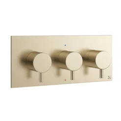 Crosswater MPRO Triple Concealed Thermostatic Shower Valve - Brushed Brass