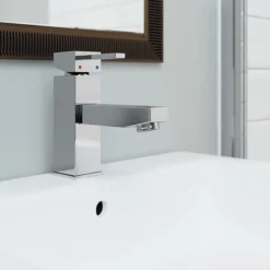 Bristan - Quadrato Basin Mixer With Eco-Click (no Waste) - Chrome