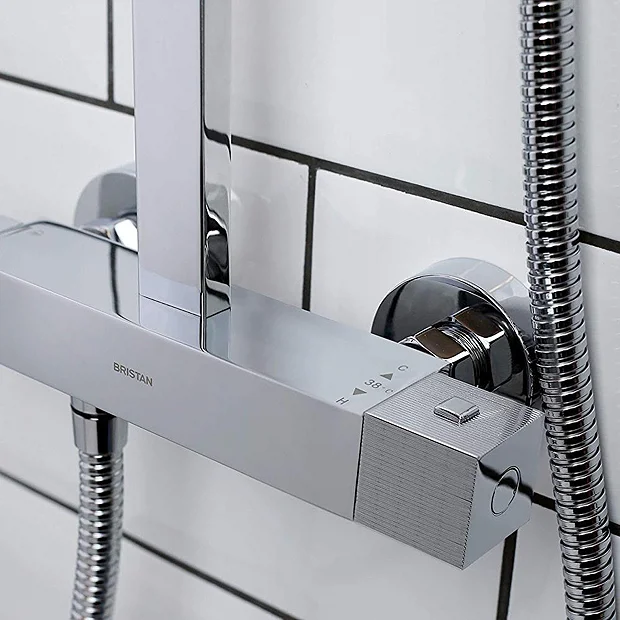 Bristan Quadrato Thermostatic Bar Shower Valve With Rigid Riser + Fast Fit Kit 3 Bristan Quadrato Thermostatic Bar Shower Valve With Rigid Riser + Fast Fit Kit - Image 3