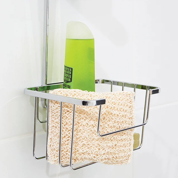 Croydex Hanging Shower Riser Rail Caddy - Chrome Plated 2 Croydex Hanging Shower Riser Rail Caddy - Chrome Plated - Image 2
