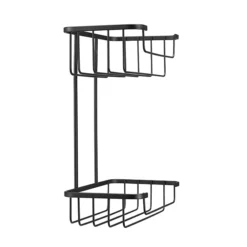 Croydex Matt Black Two Tier Cosmetic Shower Basket -Modern Bath Shop qm260521 d1