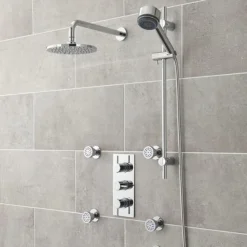 Ultra Quest Rectangular Concealed Thermostatic Triple Shower Valve -Modern Bath Shop quev53 detail1