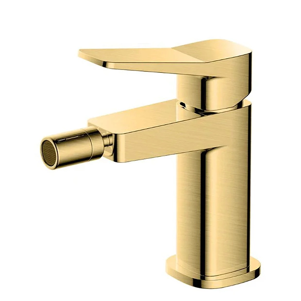 RAK Petit Square Bidet Mixer Tap Brushed Gold 1 RAK Petit Square Bidet Mixer Tap Brushed Gold