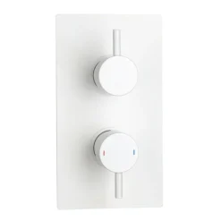 Arezzo Matt White Round Shower Package With Concealed Valve + Head -Modern Bath Shop rd2mwpkd1