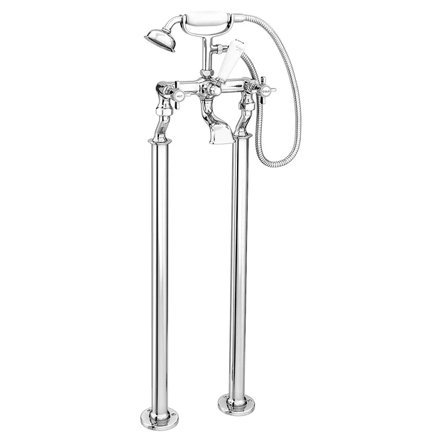 Regent Traditional 3/4" Freestanding Cranked Bath Shower Mixer - Chrome 2 Regent Traditional 3/4" Freestanding Cranked Bath Shower Mixer - Chrome - Image 2
