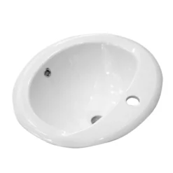 Rio Oval Inset Basin 1TH - 520 X 460mm -Modern Bath Shop rioinsetbasin1th520x455mmd1