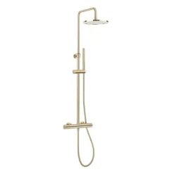 Crosswater Central Brushed Brass Height Adjustable Thermostatic Shower -Modern Bath Shop rm530wf d1