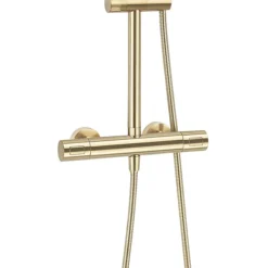 Crosswater Central Brushed Brass Height Adjustable Thermostatic Shower -Modern Bath Shop rm530wf d2