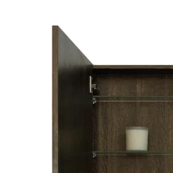550mm Slimline Mirror Cabinet Dark Oak -Modern Bath Shop smcdo d3
