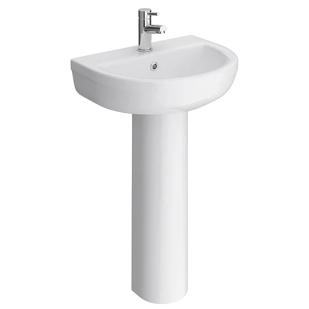 Sofia Modern Basin With Full Pedestal (1 Tap Hole) 2 Sofia Modern Basin With Full Pedestal (1 Tap Hole) - Image 2