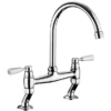 Rangemaster Traditional Belfast Bridge Kitchen Mixer Tap - Chrome/White
