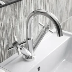 Hudson Reed Tec Crosshead Mono Basin Mixer With Swivel Spout & Waste -Modern Bath Shop tex315 d1