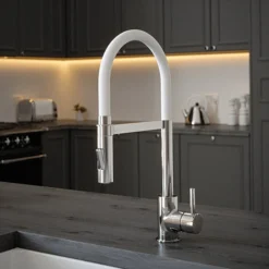 The Tap Factory Vibrance Tube Chrome Kitchen Tap With Spray Function