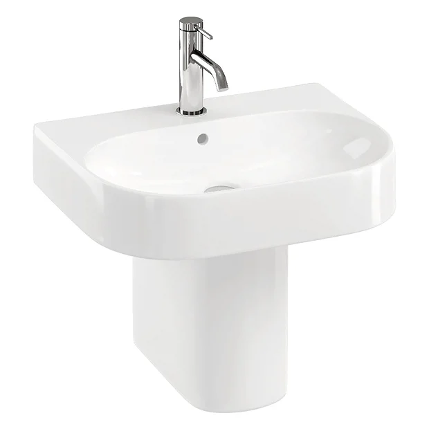 Britton Bathrooms Trim 500mm 1TH Basin With Semi Pedestal 2 Britton Bathrooms Trim 500mm 1TH Basin With Semi Pedestal - Image 2
