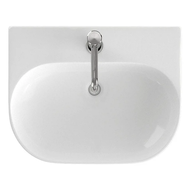 Britton Bathrooms Trim 500mm 1TH Basin With Semi Pedestal 1 Britton Bathrooms Trim 500mm 1TH Basin With Semi Pedestal