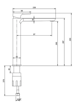Villeroy & Boch Villeroy And Boch Subway 3.0 Tall Single Lever Basin Mixer - Matt Black
