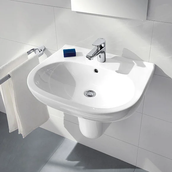 Villeroy & Boch Villeroy And Boch O.novo 1TH Basin + Semi Pedestal 3 Villeroy & Boch Villeroy And Boch O.novo 1TH Basin + Semi Pedestal - Image 3