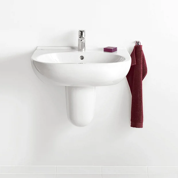 Villeroy & Boch Villeroy And Boch O.novo 1TH Basin + Semi Pedestal 1 Villeroy & Boch Villeroy And Boch O.novo 1TH Basin + Semi Pedestal
