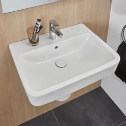 Villeroy & Boch Villeroy And Boch O.novo Square 1TH Washbasin + Semi Pedestal -Modern Bath Shop vbnvs55bassp d1