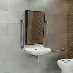 Venice Matt Black 500 X 800mm Angled Mirror 5 Venice Matt Black 500 X 800mm Angled Mirror -Modern Bath Shop ven5080mb d1