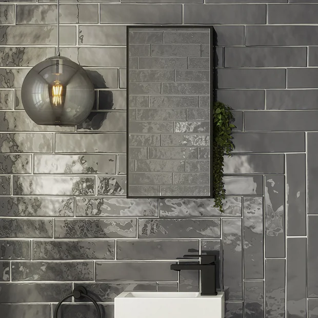 Venice Black 300 X 600mm Mirror With Open Shelves 4 Venice Black 300 X 600mm Mirror With Open Shelves - Image 4