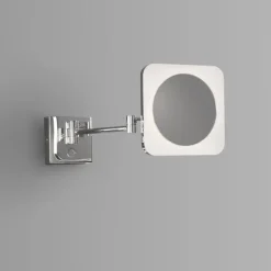Venice Chrome Square 3x Magnifying LED Cosmetic Mirror -Modern Bath Shop vncmsqu d2