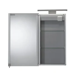 Croydex Jefferson Hang N Lock Single Door Illuminated Mirror Cabinet With Shaver Socket 700 X 400mm -Modern Bath Shop wc147769eai1