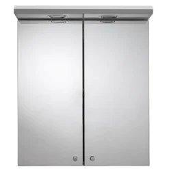 Croydex Shire 2 Door Mirror Cabinet With Light & Shaver Socket - White -Modern Bath Shop wc267222eai2