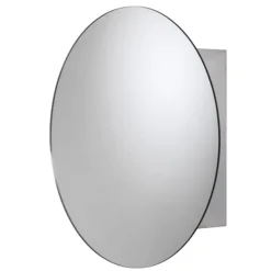 Croydex Severn Circular Door Mirror Cabinet - Stainless Steel -Modern Bath Shop wc836005ai3