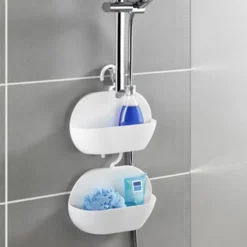 Wenko Cocktail Shower Caddy - White 7 Wenko Cocktail Shower Caddy - White -Modern Bath Shop wenkococktailshowercaddywhited2
